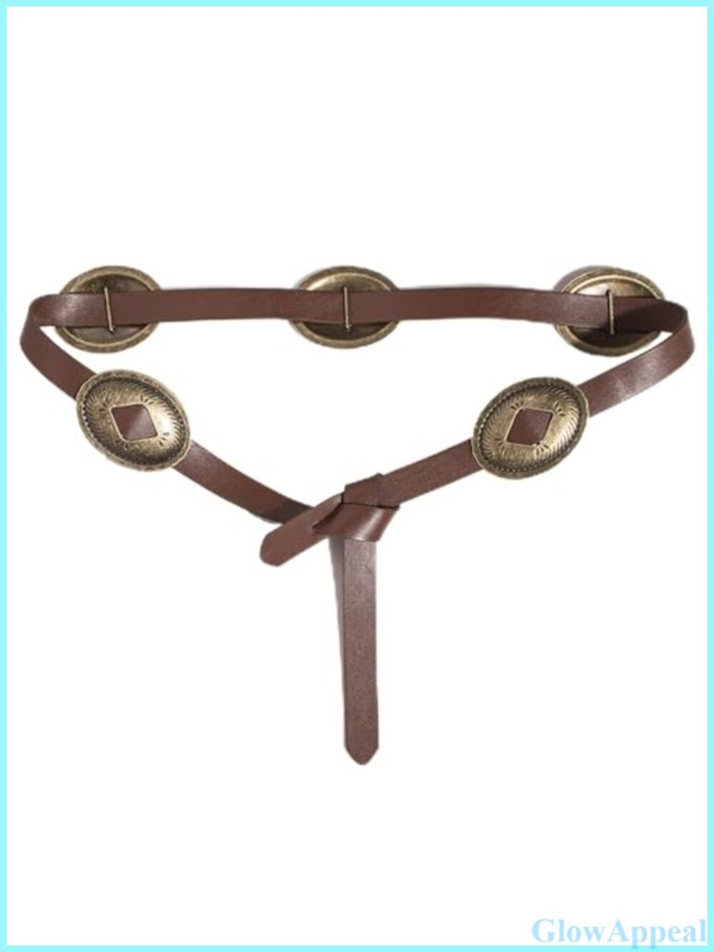Faux Leather Viking Renaissance Belt Disc Concho Buckle Cosplay LARP Costume